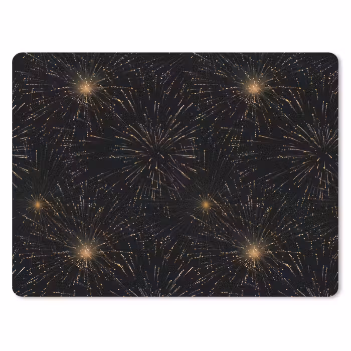 Mauspad - Feuerwerk – Muster – Festlich – Gold – Schwarz