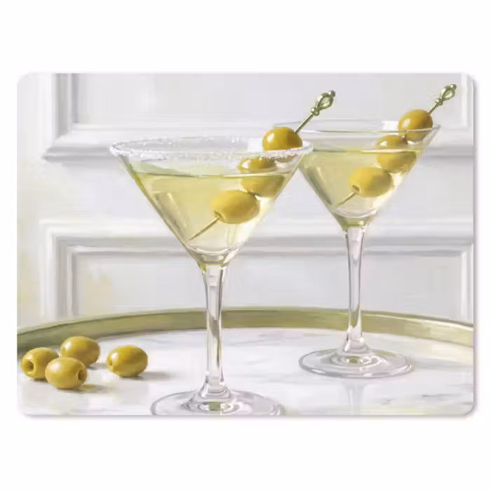 Mauspad - Getränke – Martini – Oliven – Modern – Weiß
