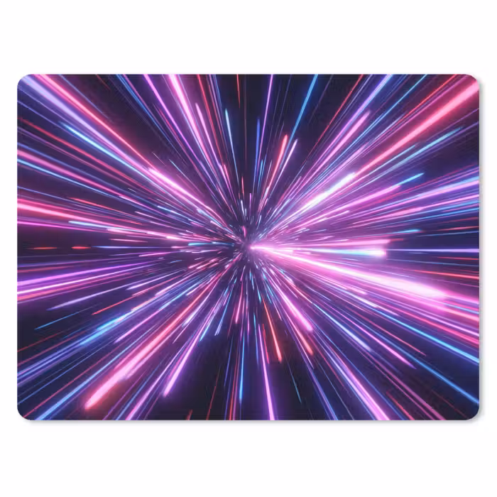 Mauspad - Lichtgeschwindigkeit - Weltraum - Rosa - Violett