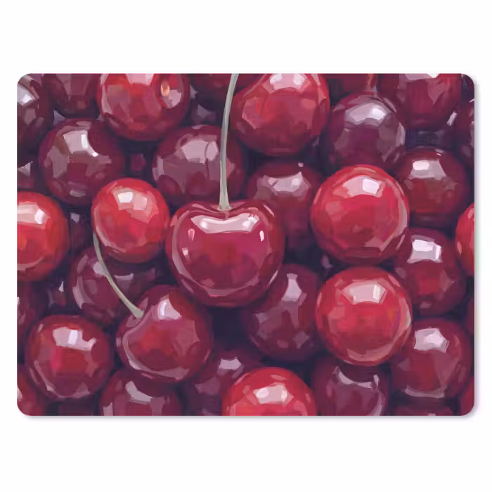 Mauspad - Obst – Kirschen – Essen – Modern – Rot