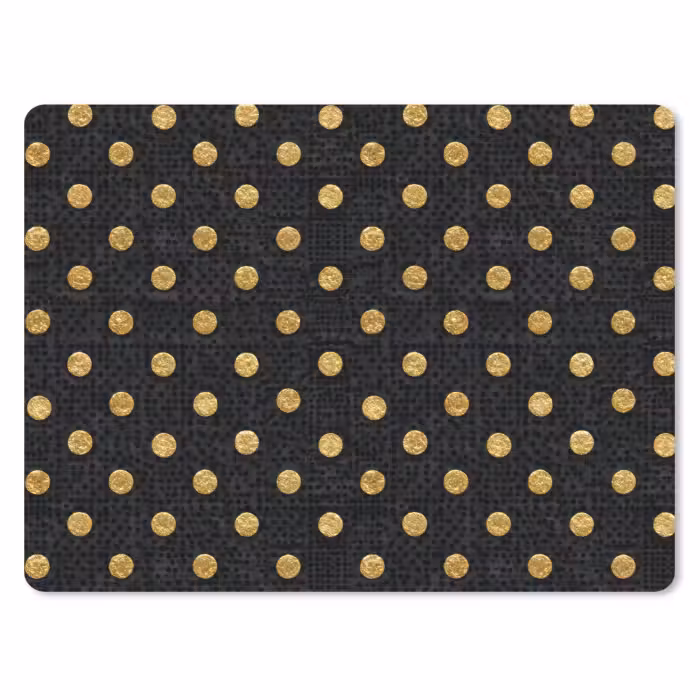 Mauspad - Polka Dot – Punkte – Gold – Schwarz