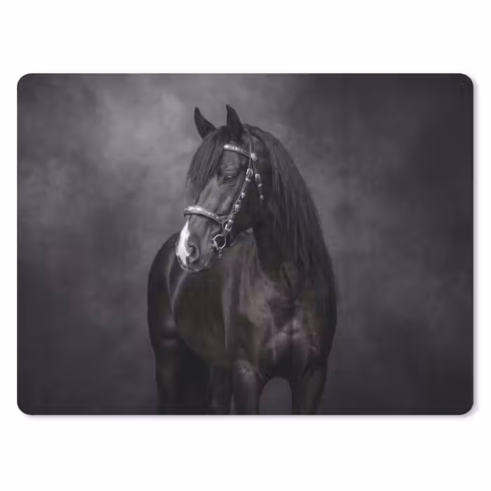 Mauspad - Porträt - Pferd - Schwarz