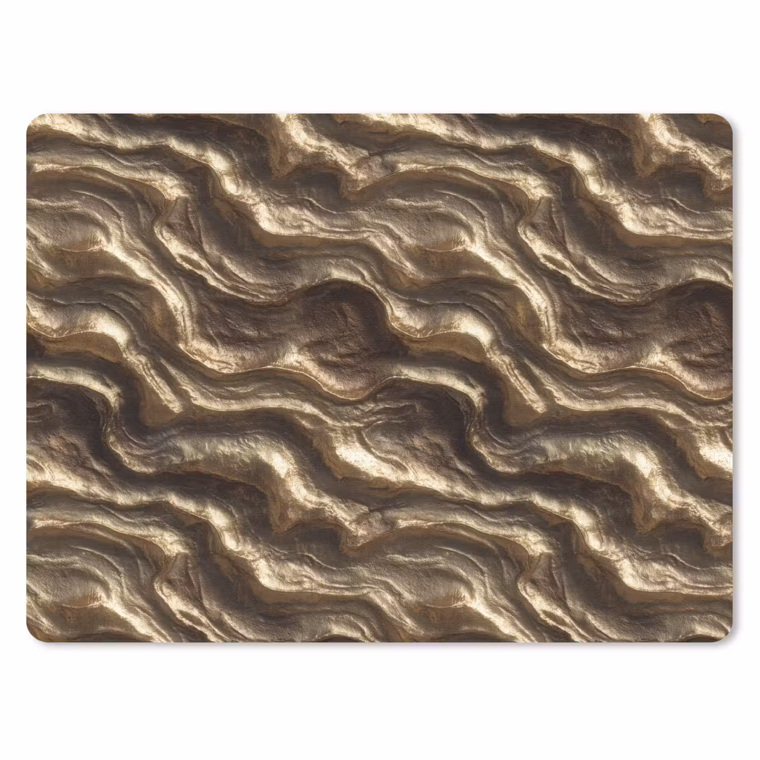 Mauspad - Relief – Wellen – Abstrakt – Bronzegold