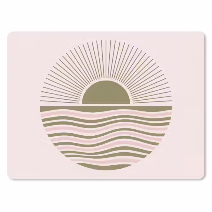 Mauspad - Sonne – Meer – Abstrakt – Modern – Rosa