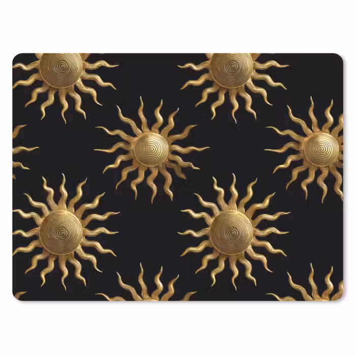 Mauspad - Sonne – Muster – Luxus – Gold – Schwarz