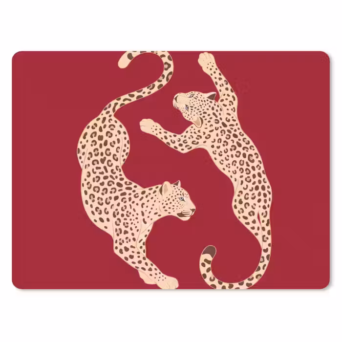 Mauspad - Tiere – Leopard – Abstrakt – Rot – Modern