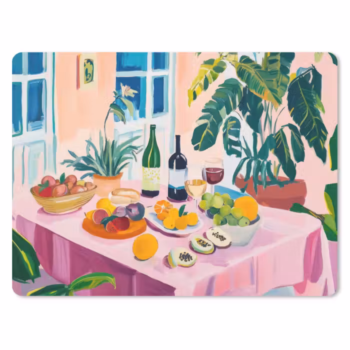 Mauspad - Tisch - Wein - Obst