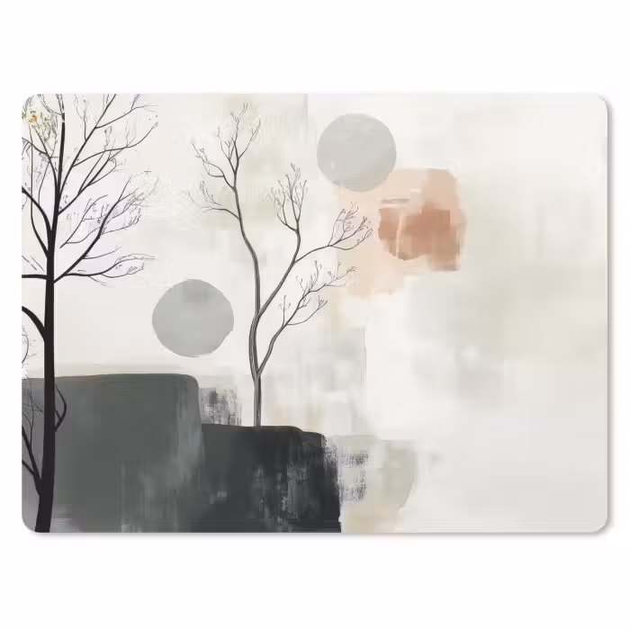 Mauspad - Wabi sabi - Beige - Pflanze
