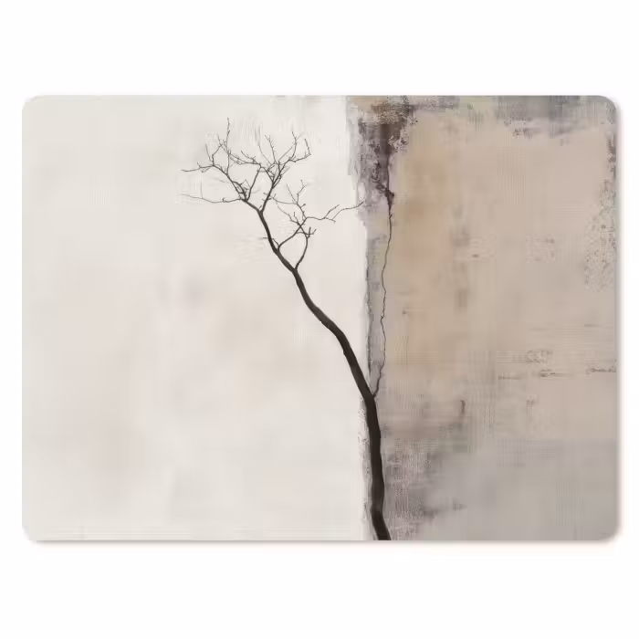 Mauspad - Wabi sabi - Pflanze - Beige