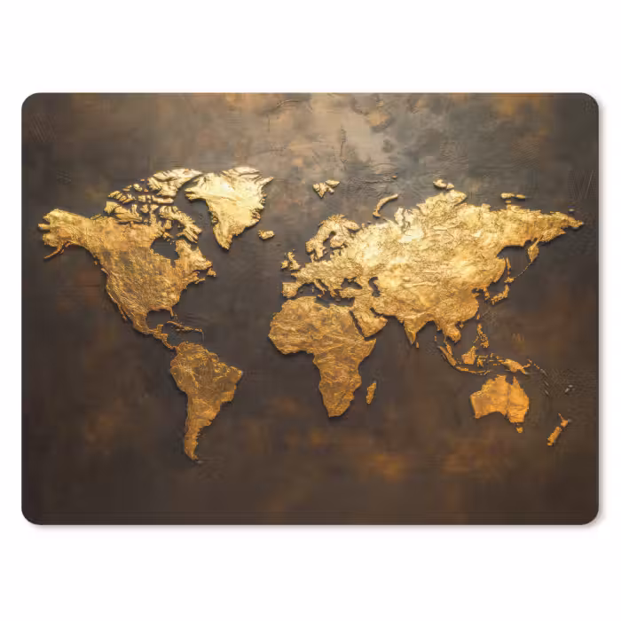 Mauspad - Weltkarte - Gold - Rost