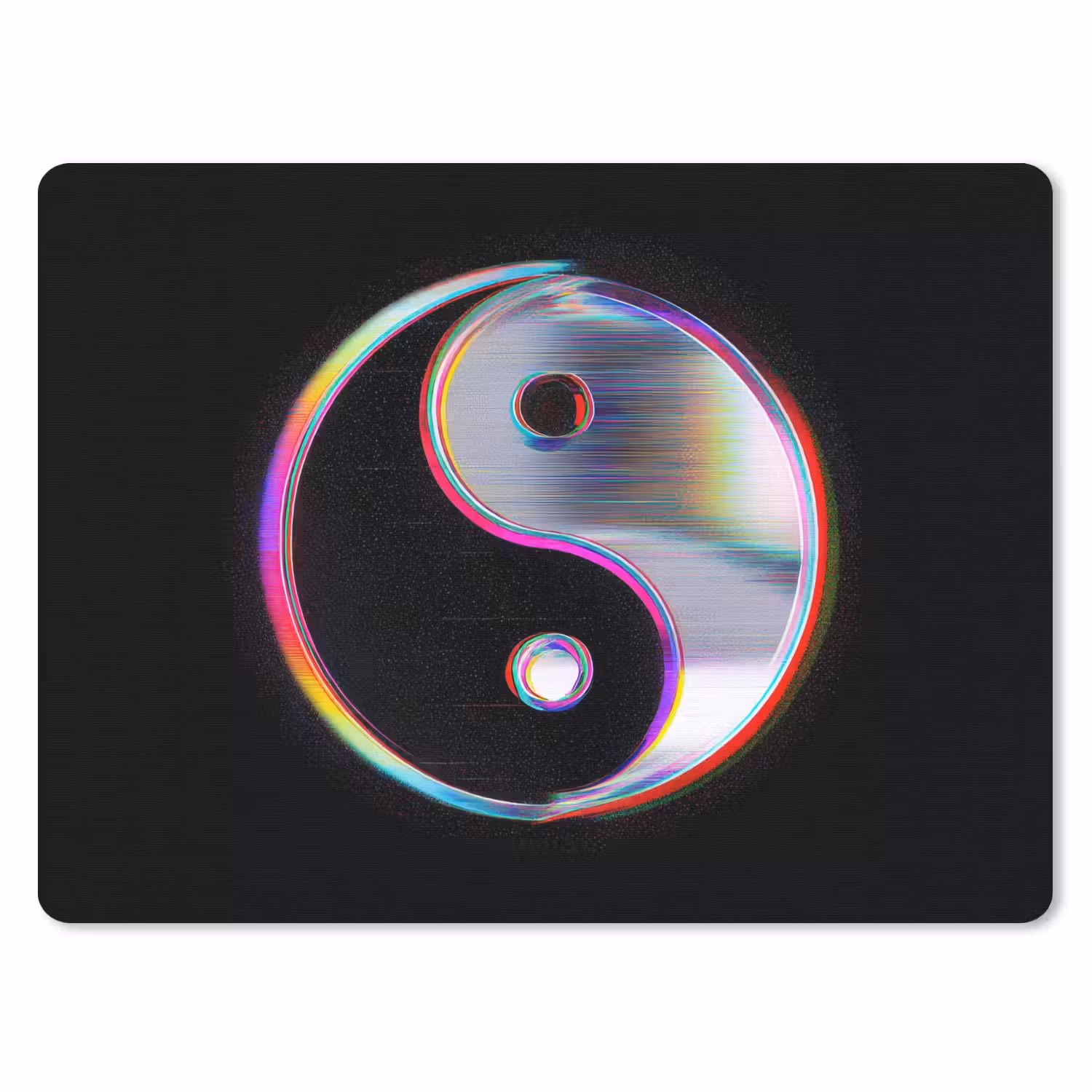 Mauspad - Yin-Yang - Kreis - Regenbogen