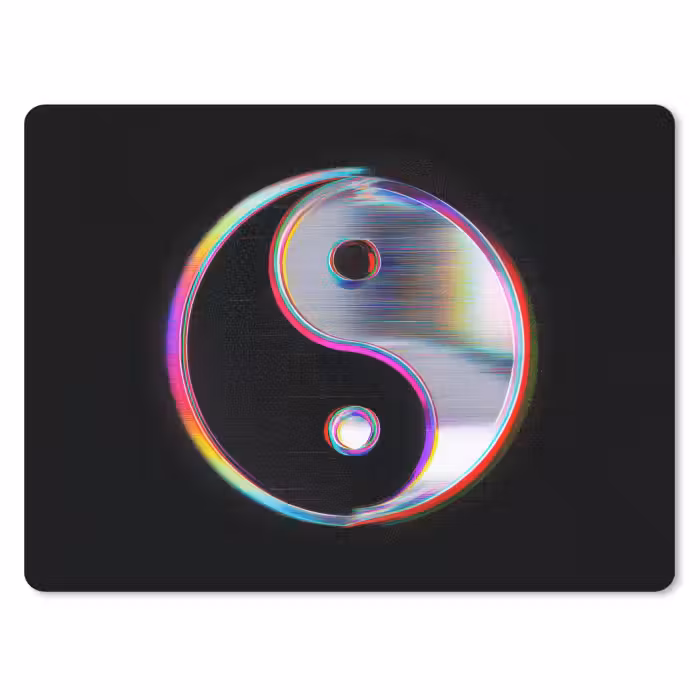 Mauspad - Yin-Yang - Kreis - Regenbogen