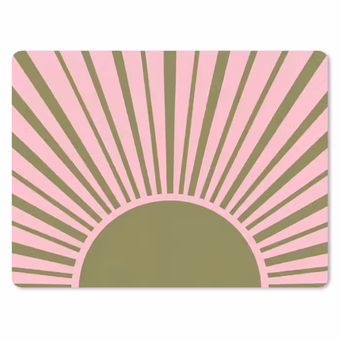 Mauspad - Zusammenfassung – Strahlen – Grafisch – Rosa – Grün