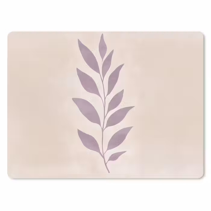 Mauspad - Zweig - Blätter - Minimalistisch - Beige