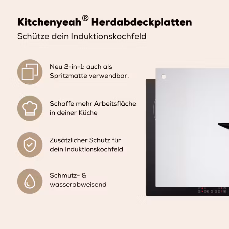Hak - Wijn - Minimalistisch - Zwart Inductie beschemer met haakjes klein -ky-usp-de