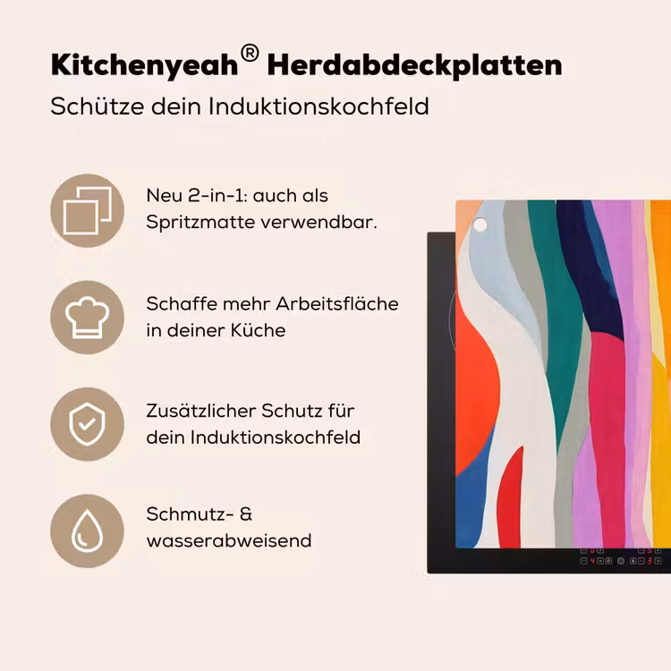 Abstract - Kleurrijk - Golven - Lijnen Inductie beschemer met haakjes middel -ky-usp-de