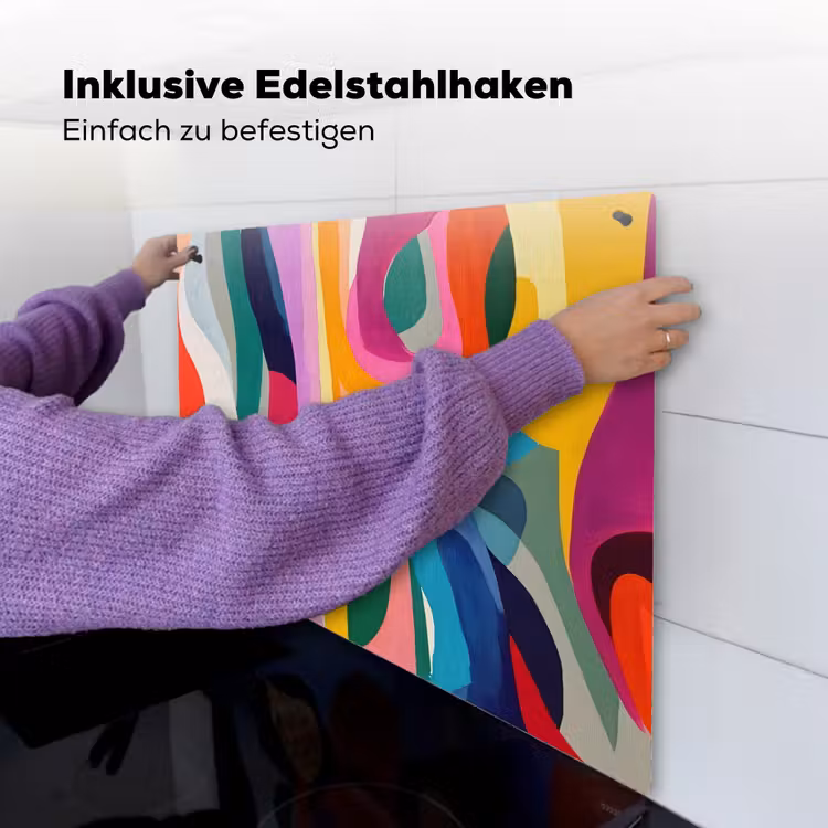Abstract - Kleurrijk - Golven - Lijnen Inductie beschemer met haakjes middel -ky-ophangen-de