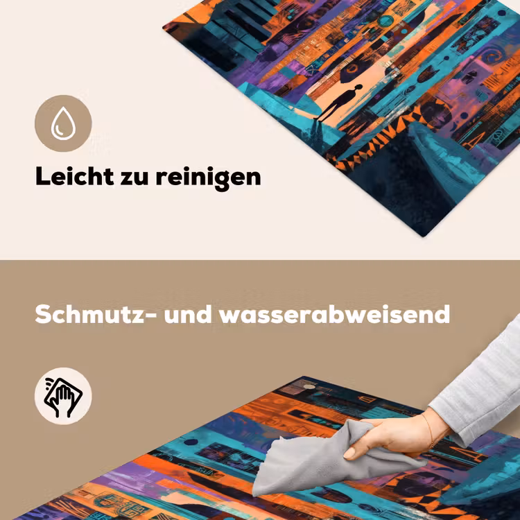 Abstract - Figuren - Kleurrijk Inductie beschemer met haakjes klein -ky-schoon-de
