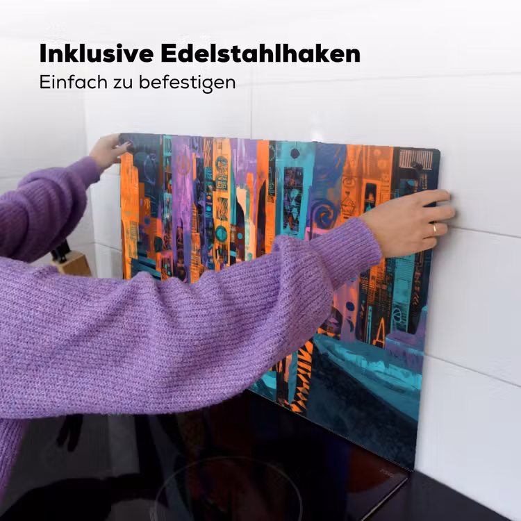Abstract - Figuren - Kleurrijk Inductie beschemer met haakjes klein -ky-ophangen-de