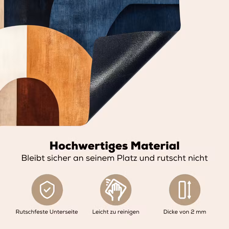 Abstract - Vormen - Donkerblauw Inductie beschemer met haakjes klein -ky-onderkant-de