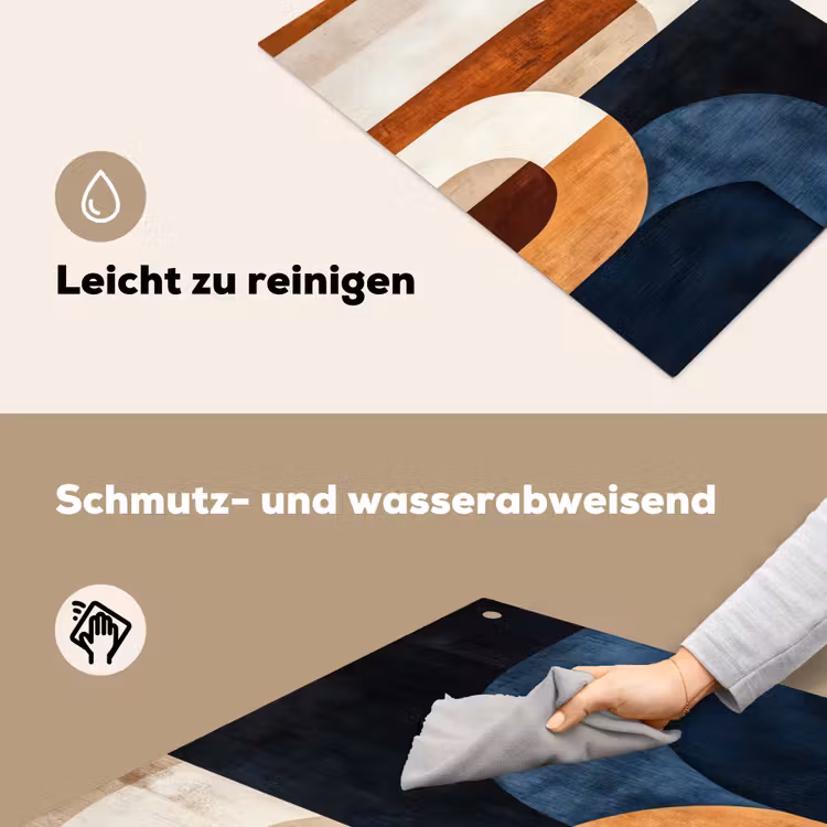 Abstract - Vormen - Donkerblauw Inductie beschemer met haakjes klein -ky-schoon-de
