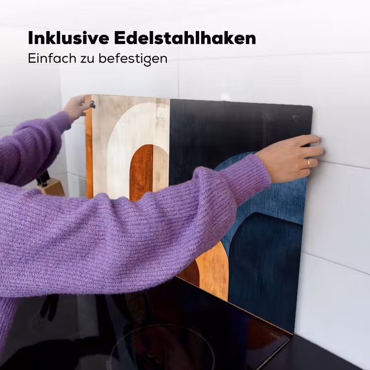 Abstract - Vormen - Donkerblauw Inductie beschemer met haakjes klein -ky-ophangen-de