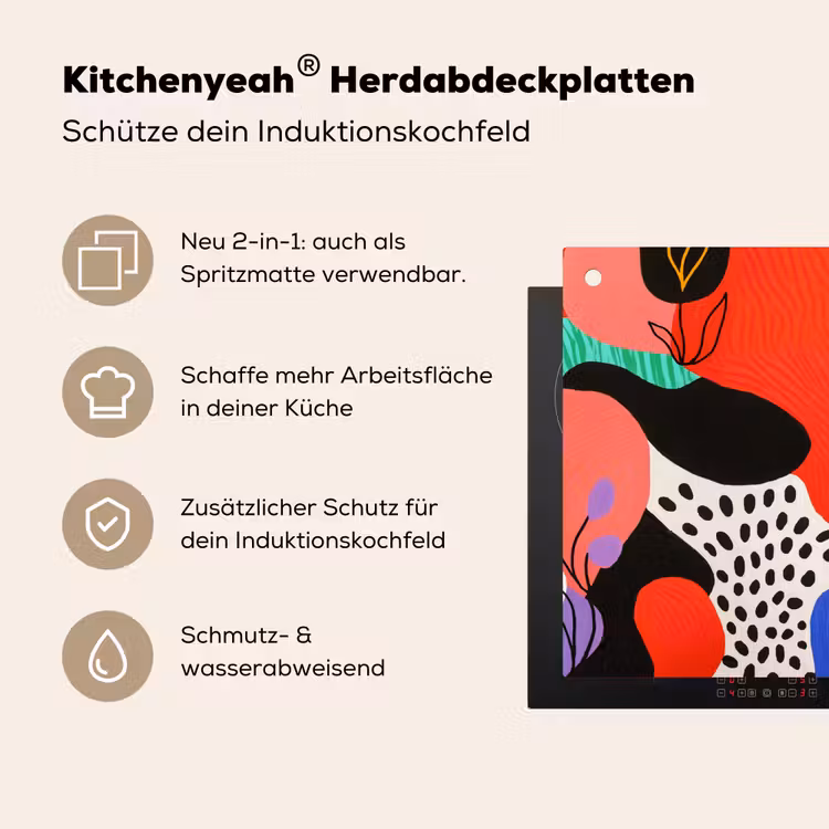 Abstract - Vormen - Kleuren - Stippen Inductie beschemer met haakjes klein -ky-usp-de