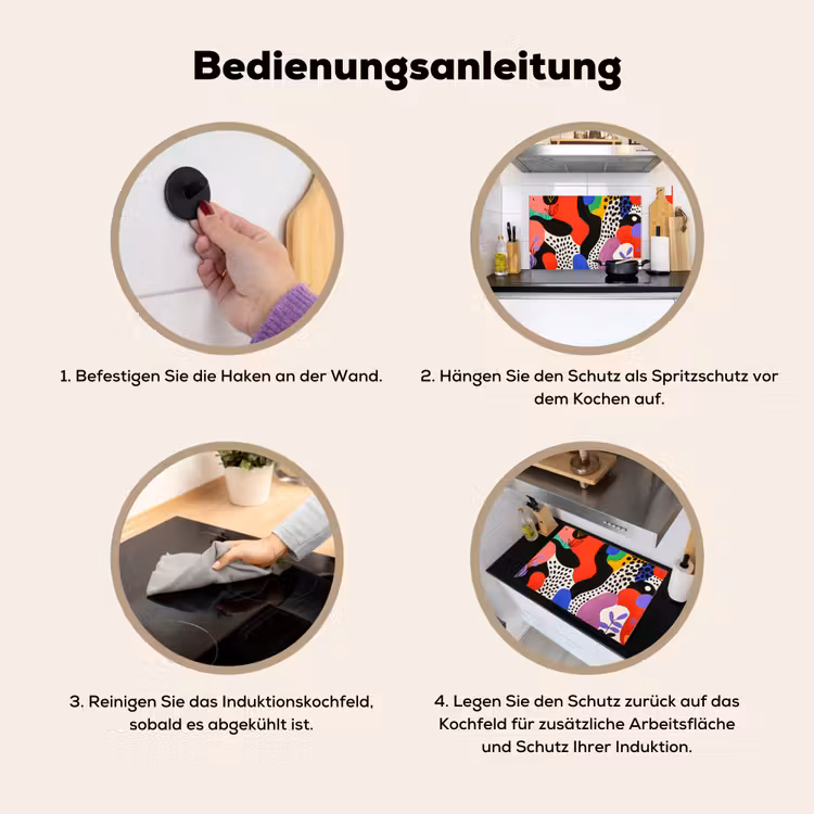 Abstract - Vormen - Kleuren - Stippen Inductie beschemer met haakjes klein -ky-gebruik-de