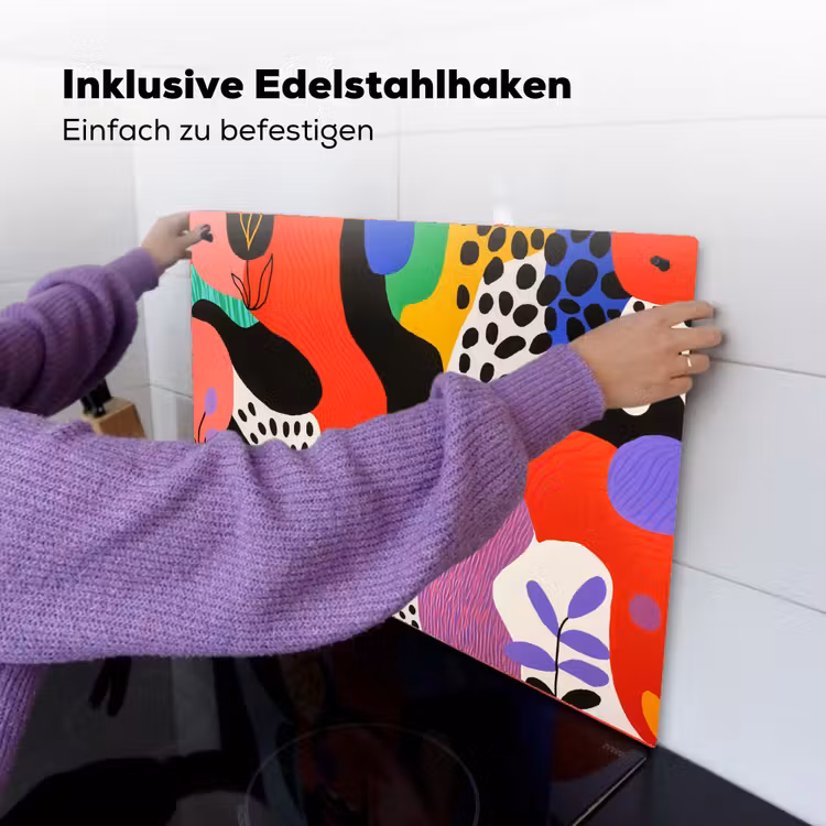 Abstract - Vormen - Kleuren - Stippen Inductie beschemer met haakjes klein -ky-ophangen-de