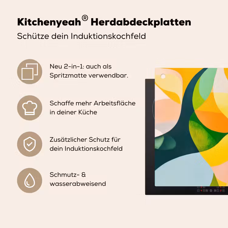 Abstract - Geel - Roze - Groen Inductie beschemer met haakjes klein -ky-usp-de