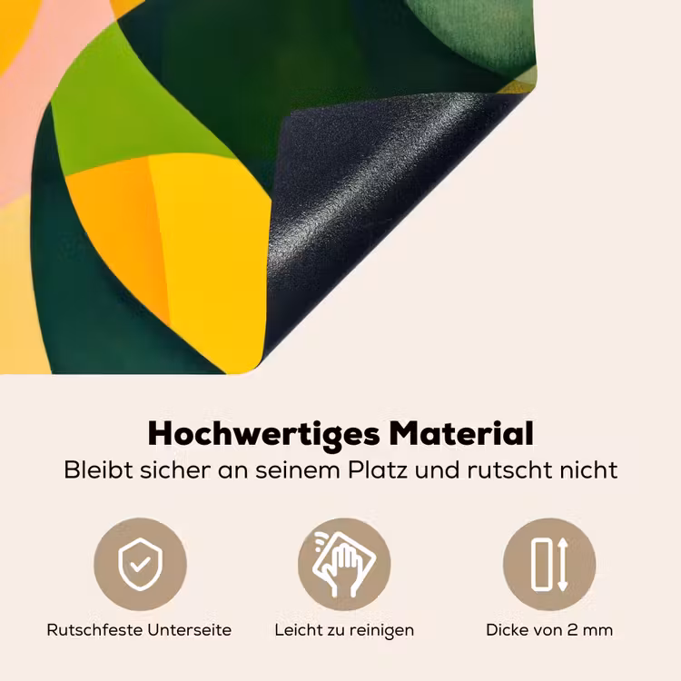 Abstract - Geel - Roze - Groen Inductie beschemer met haakjes klein -ky-onderkant-de