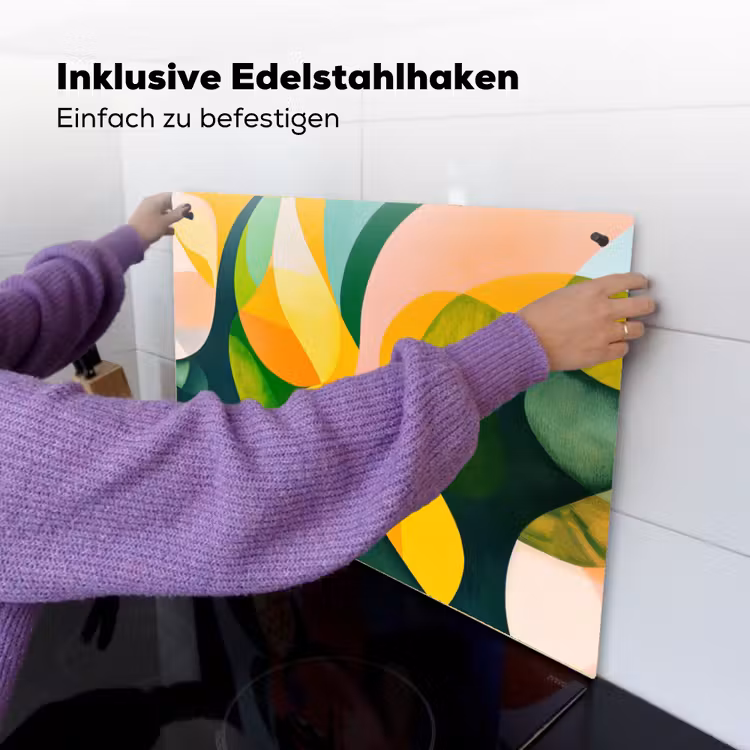 Abstract - Geel - Roze - Groen Inductie beschemer met haakjes klein -ky-ophangen-de
