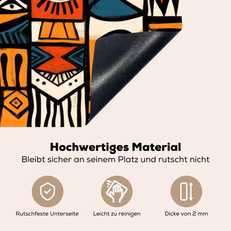 Abstract - Gezichten - Mozaïek Inductie beschemer met haakjes klein -ky-onderkant-de