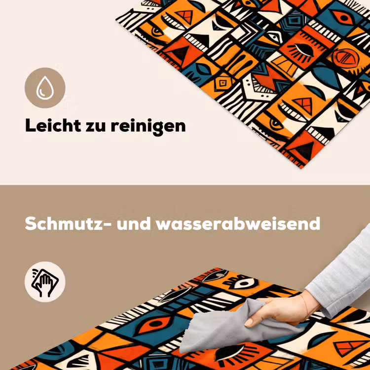 Abstract - Gezichten - Mozaïek Inductie beschemer met haakjes klein -ky-schoon-de