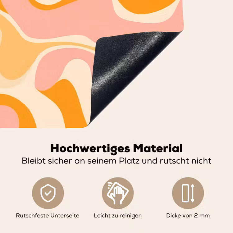 Abstract - Golvend - Oranje Inductie beschemer met haakjes klein -ky-onderkant-de
