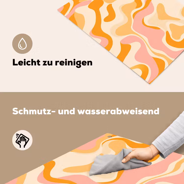Abstract - Golvend - Oranje Inductie beschemer met haakjes klein -ky-schoon-de