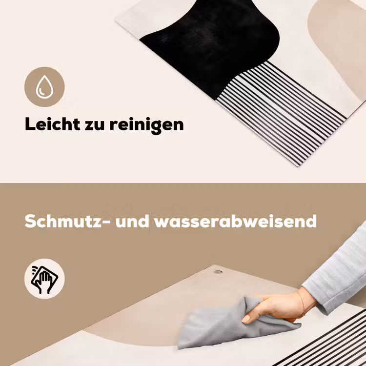 Abstract - Japandi - Beige - Modern Inductie beschemer met haakjes klein -ky-schoon-de