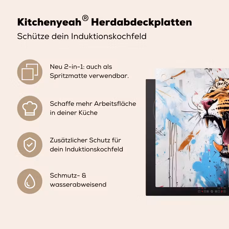 Abstract - Luipaard - Kleurrijk Inductie beschemer met haakjes klein -ky-usp-de