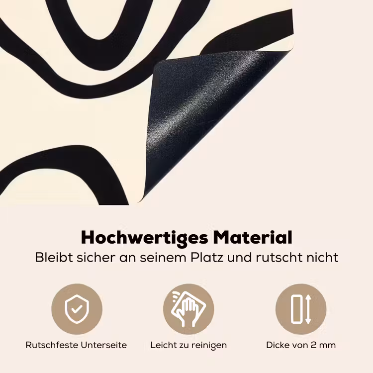 Abstract - Lijnen - Modern - Beige Inductie beschemer met haakjes klein -ky-onderkant-de
