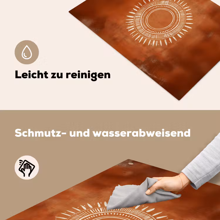 Abstract - Lijnen - Zonnestralen - Roodbruin Inductie beschemer met haakjes klein -ky-schoon-de