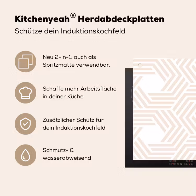 Abstract - Patronen - Design Inductie beschemer met haakjes klein 777 -ky-usp-de