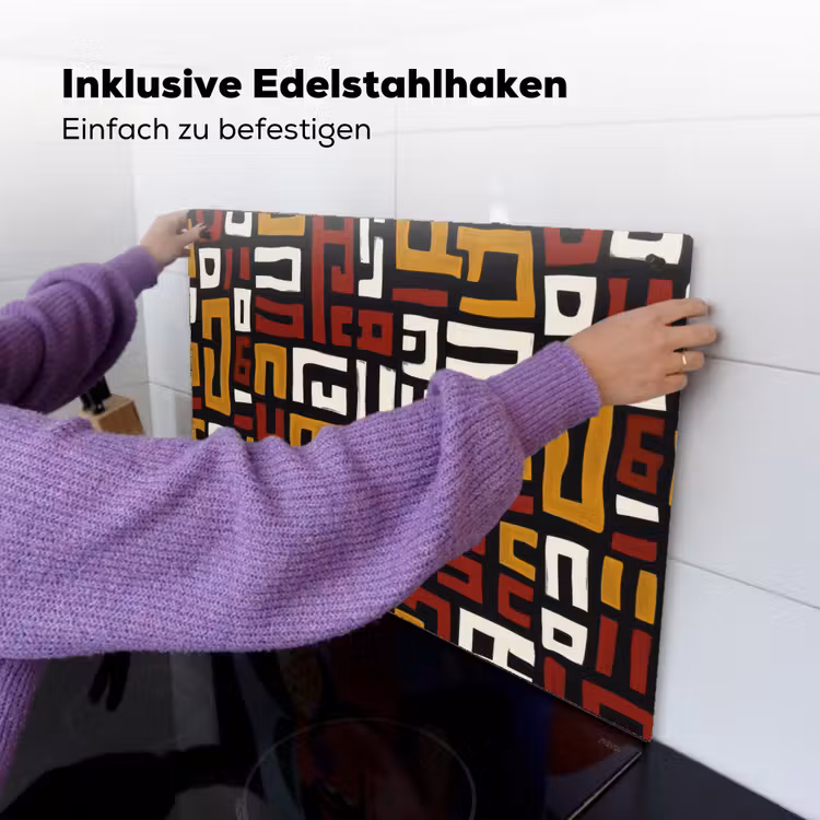 Abstract - Patroon - Rood Inductie beschemer met haakjes klein -ky-ophangen-de