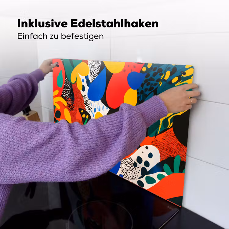 Abstract - Planten - Vormen - Kleurrijk Inductie beschemer met haakjes klein -ky-ophangen-de