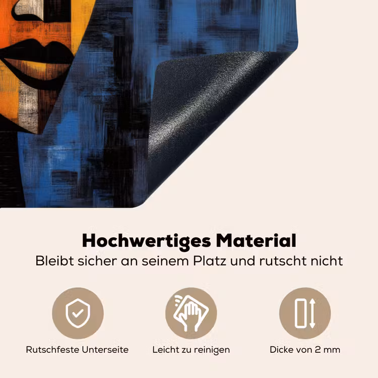 Abstract - Portret - Kleurvakken Inductie beschemer met haakjes klein -ky-onderkant-de