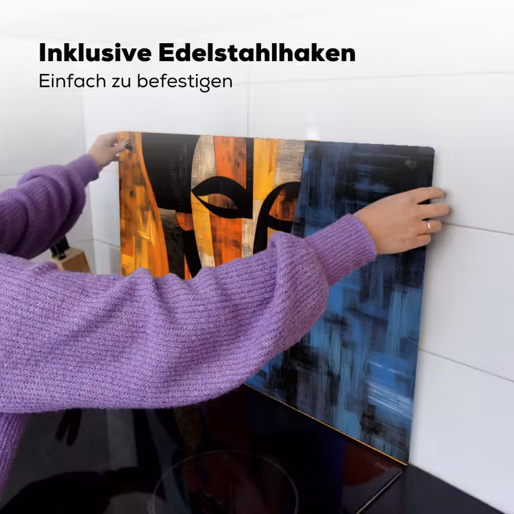 Abstract - Portret - Kleurvakken Inductie beschemer met haakjes klein -ky-ophangen-de