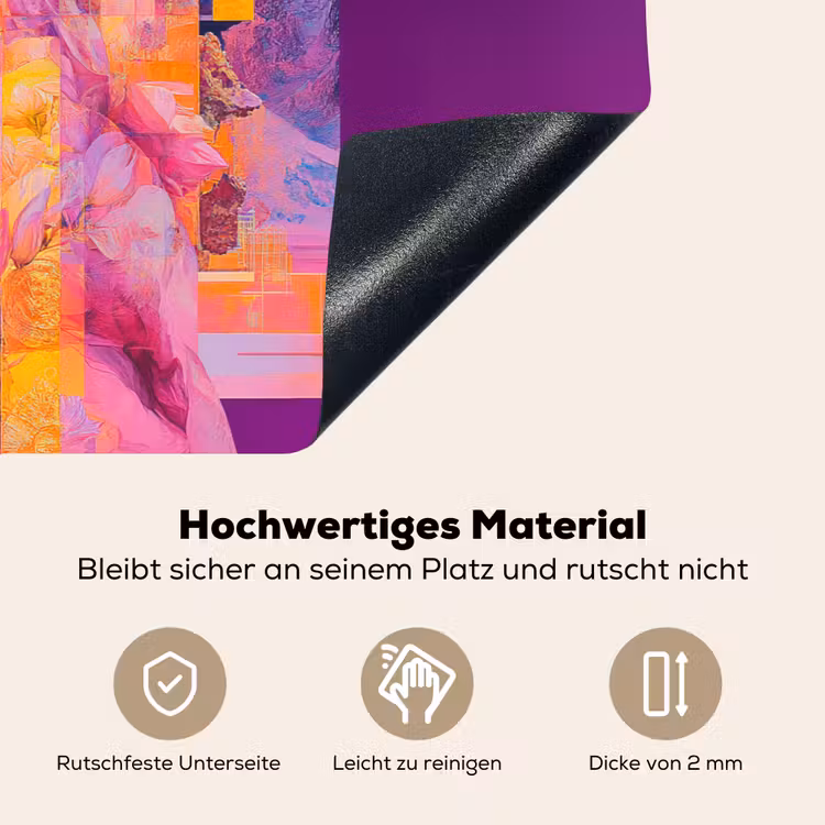 Abstract - Portret - Vrouw - Kleurrijk Inductie beschemer met haakjes klein -ky-onderkant-de