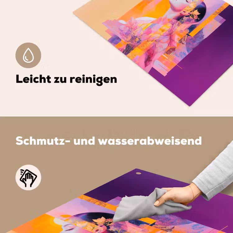 Abstract - Portret - Vrouw - Kleurrijk Inductie beschemer met haakjes klein -ky-schoon-de