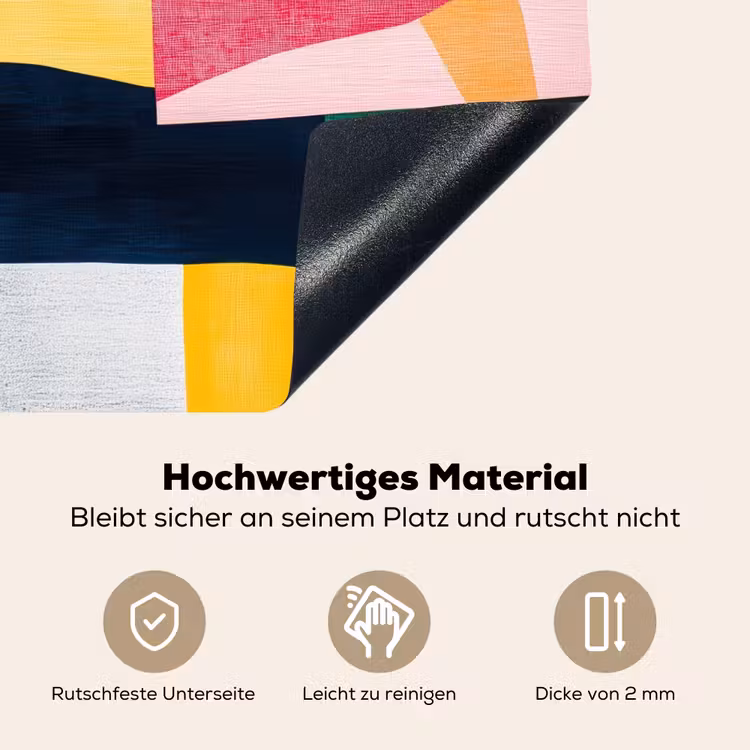 Abstract - Roze - Lappen - Vormen - Geel Inductie beschemer met haakjes klein -ky-onderkant-de