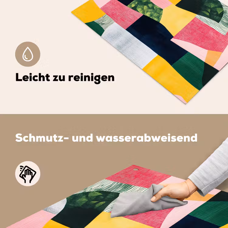 Abstract - Roze - Lappen - Vormen - Geel Inductie beschemer met haakjes klein -ky-schoon-de