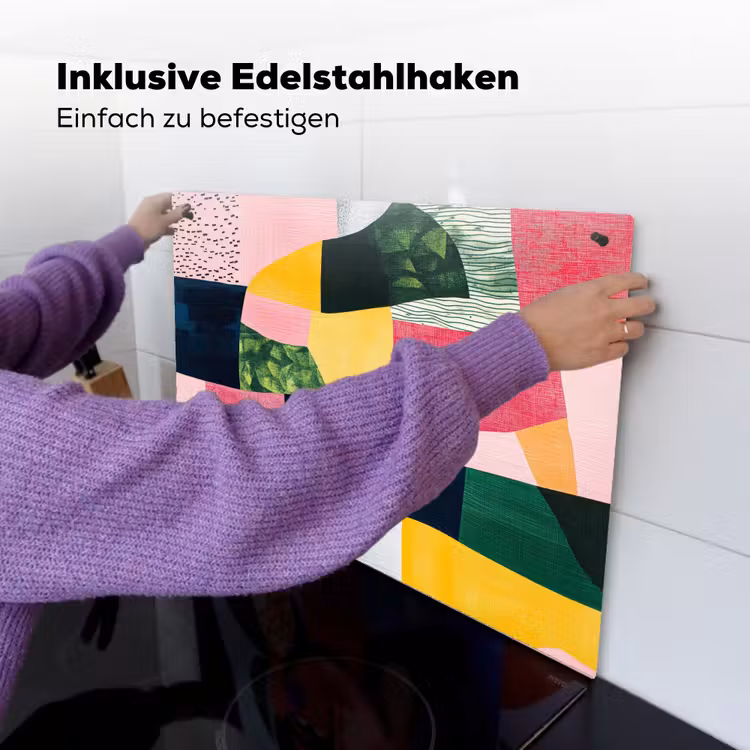 Abstract - Roze - Lappen - Vormen - Geel Inductie beschemer met haakjes klein -ky-ophangen-de